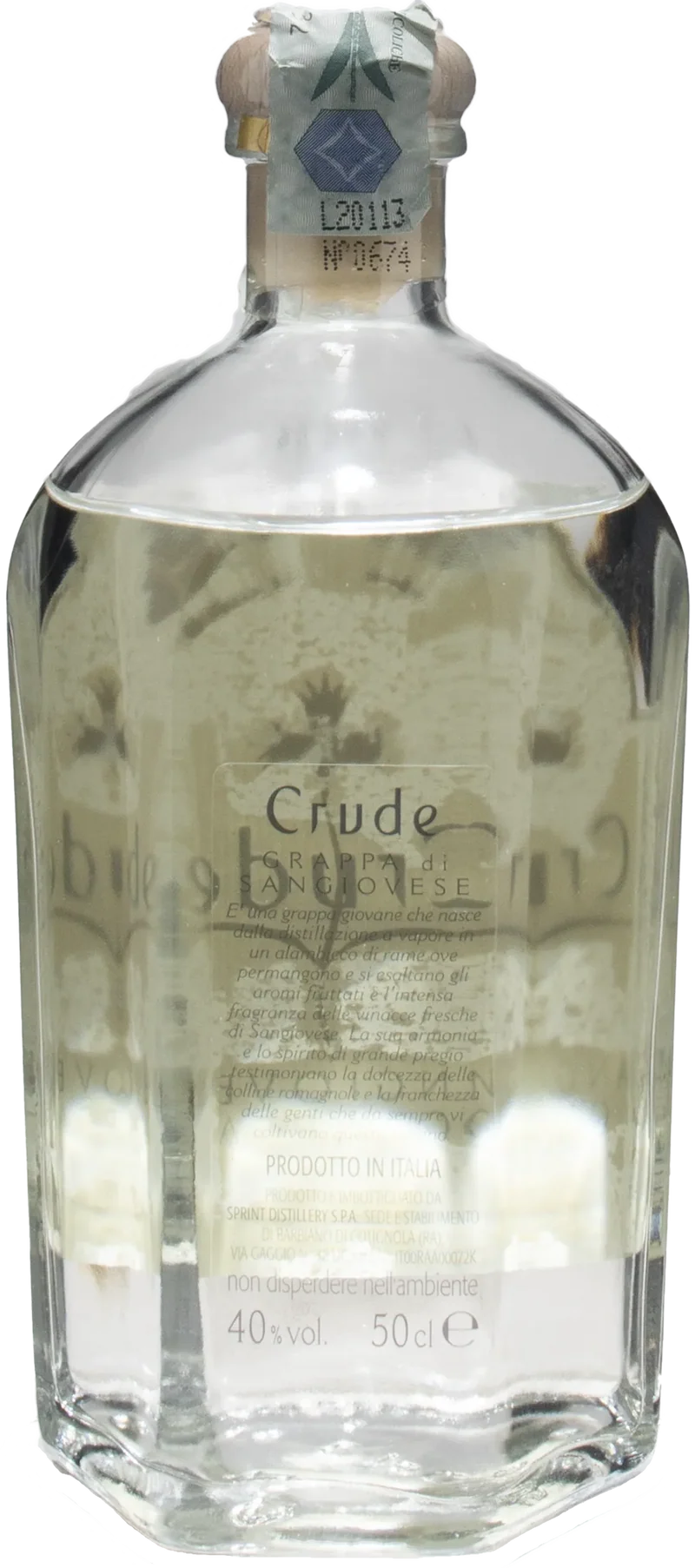 Crude Grappa Sangiovese Riserva Speciale 0.5L