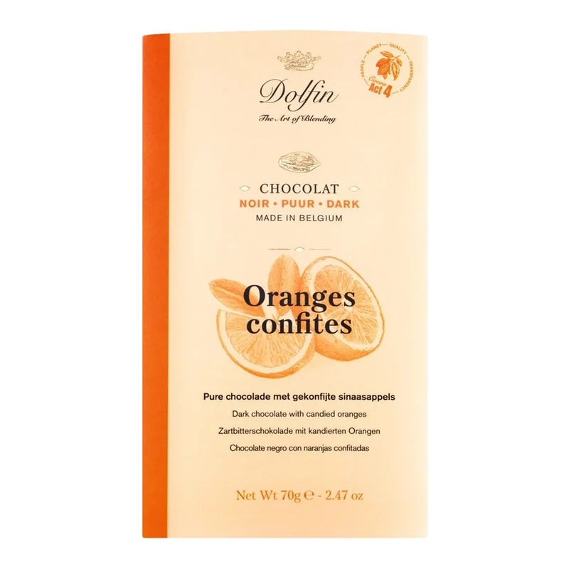 Tablette, noir aux écorces d'orange confites