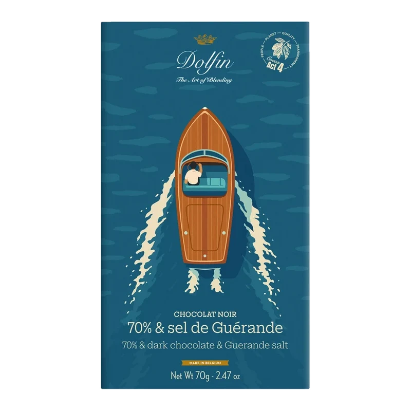 Tablette, noir 70% & sel de Guérande, Summer