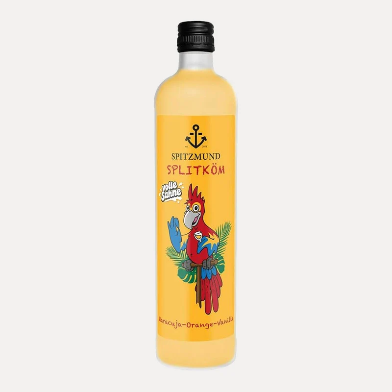 Splitköm – Maracuja-Orange-Vanille Sahnelikör Spitzmund – 500 ml – 16 % Vol.
