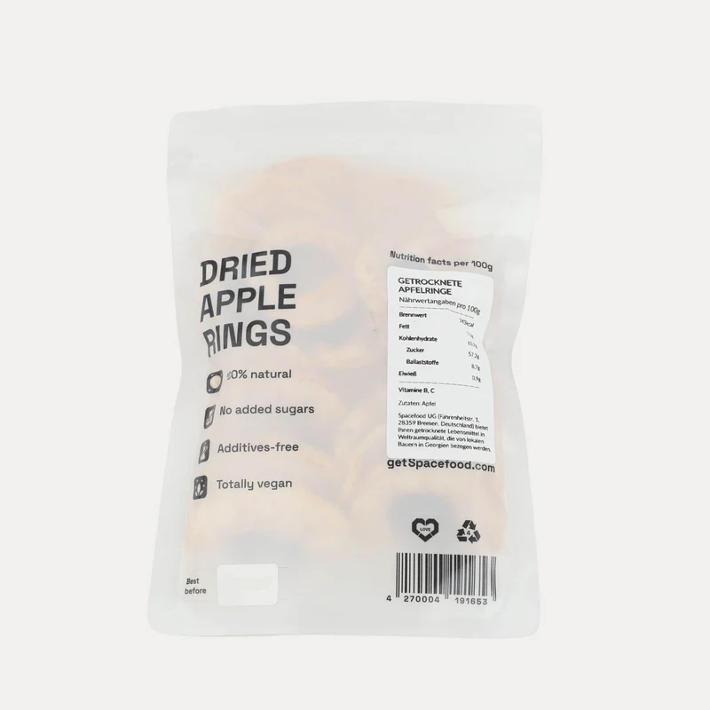Getrocknete Apfelringe – Spacefood – 120 g