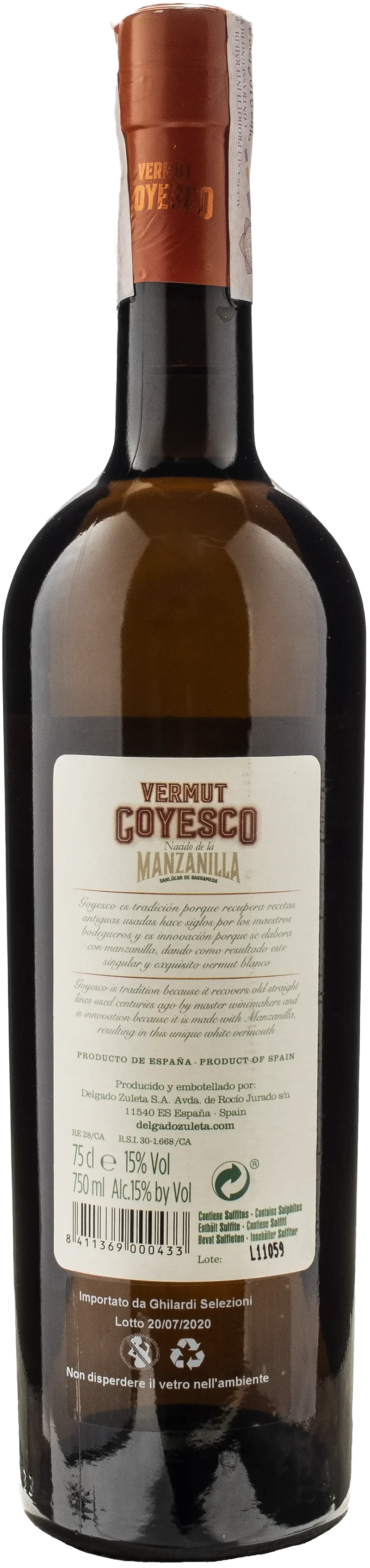 Bodega Delgado Zuleta Vermut Goyesco 0.75 L