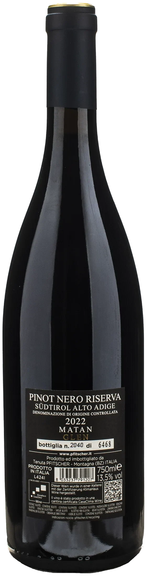Pfitscher Pinot Nero Matan Riserva 2022