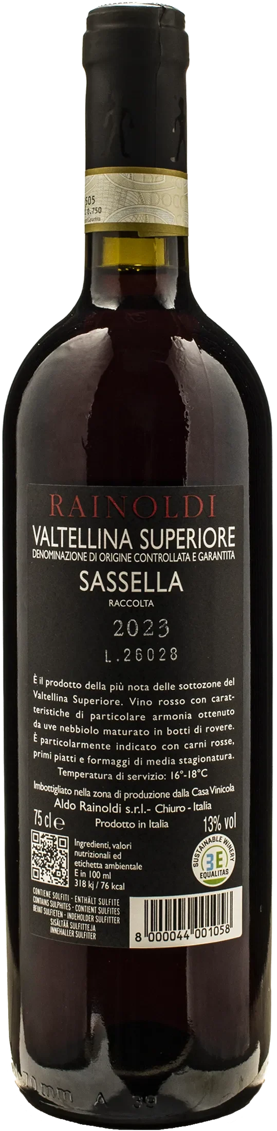 Rainoldi Valtellina Superiore Sassella Nebbiolo 2023