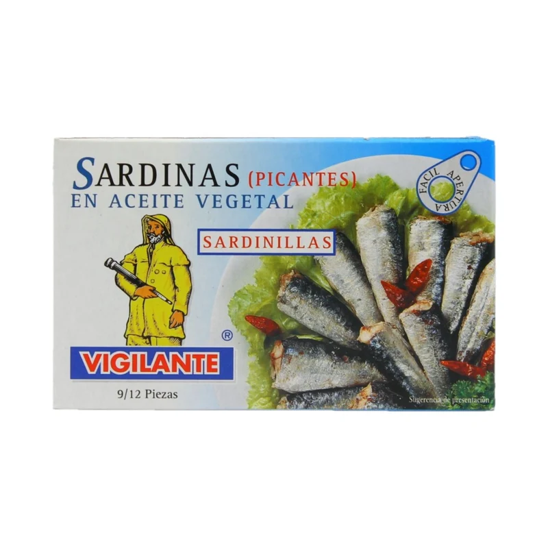 Vigilante Sardinillas en Aceite Vegetal kleine Sardinen in Pflanzenöl pikant 88g