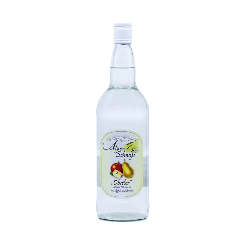Alpen Schnaps Obstler Millder Obstbrand aus Äpfeln und Birnen 1 Liter