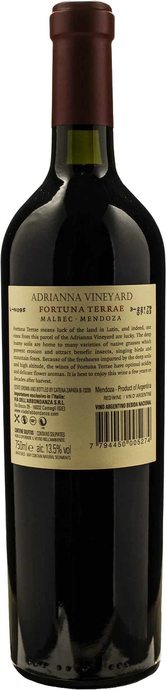 Catena Zapata Adrianna Vineyard Fortuna Terrae Malbec 2019