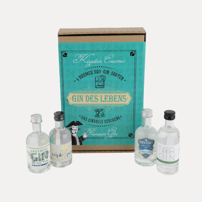 Gin des Lebens Box – 4 Gin-Sorten aus Bremen – Geschenkbox