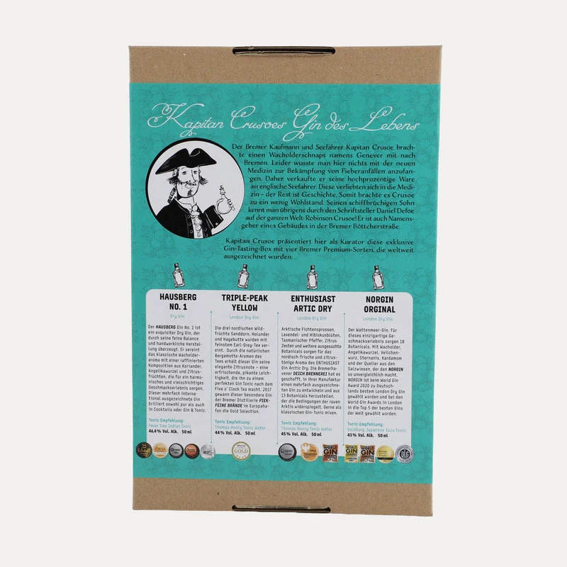 Gin des Lebens Box – 4 Gin-Sorten aus Bremen – Geschenkbox