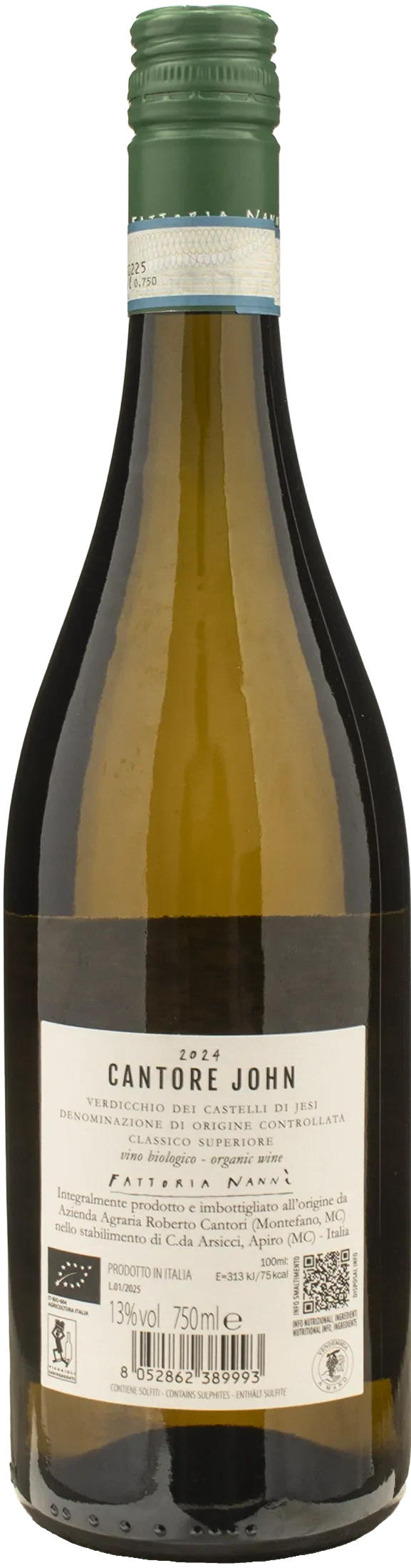 Fattoria Nanni Verdicchio dei Castelli di Jesi Classico Superiore Cantore John 2024