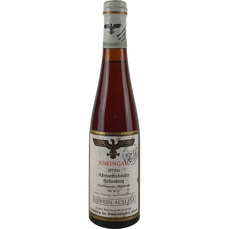 Staatsweingüter Eltville (Kloster Eberbach) - Assmannshäuser Höllenberg Spätburgunder Weißherbst Eiswein-Auslese Versteigerung Faß Nr. 81 1970 - 0,35 l