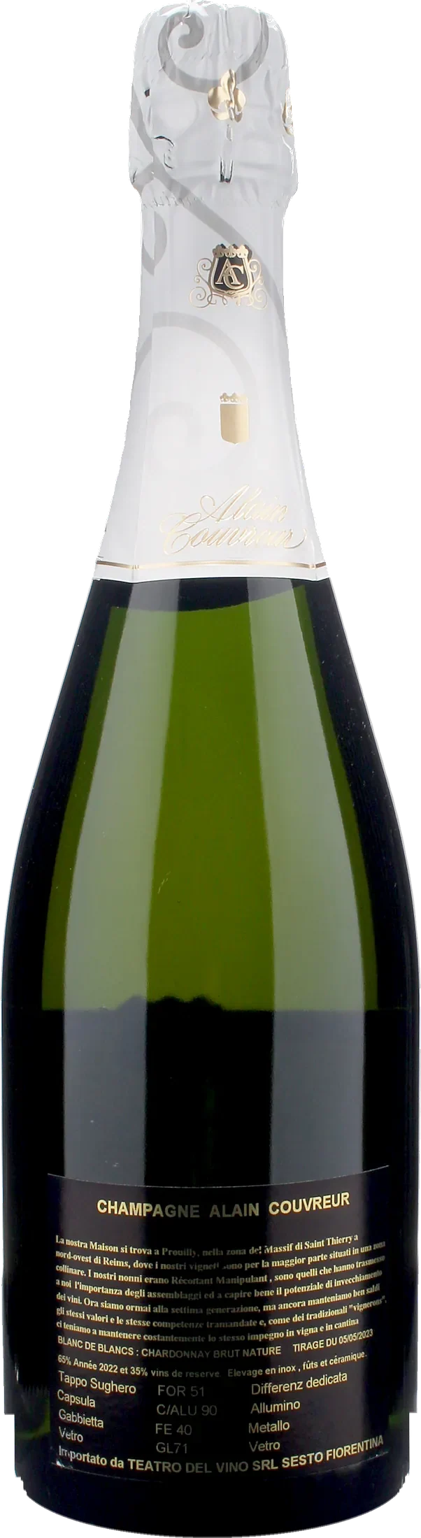 Alain Couvreur Champagne Blanc De Blancs Brut Nature