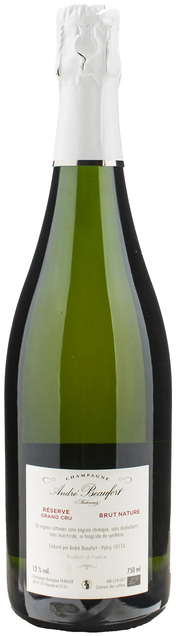 Andre Beaufort Champagne Ambonnay Grand Cru Reserve Brut Nature