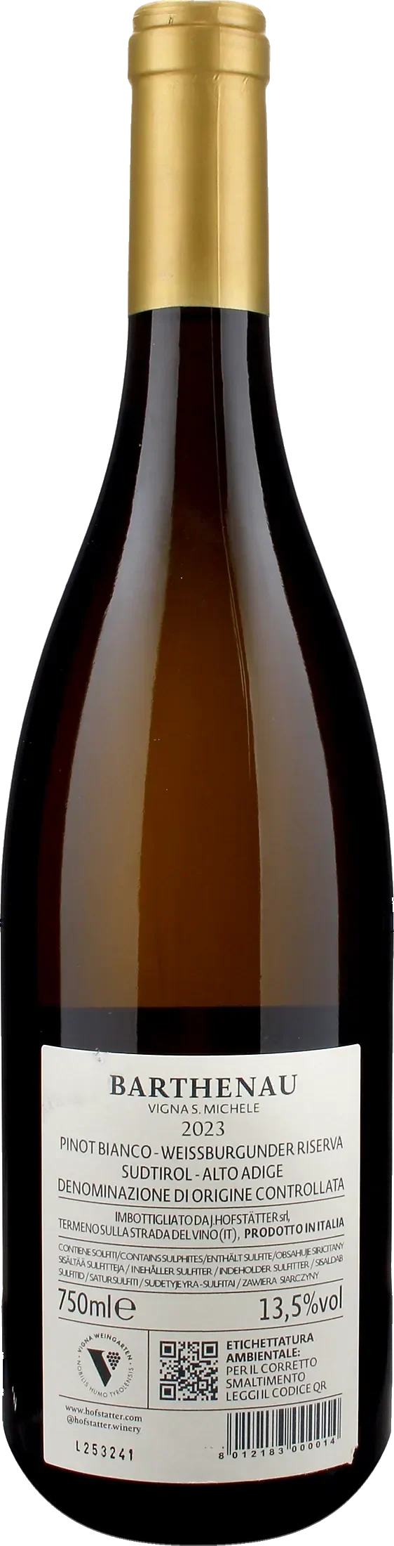 J. Hofstatter Barthenau Vigna S.Michele Pinot Bianco 2023