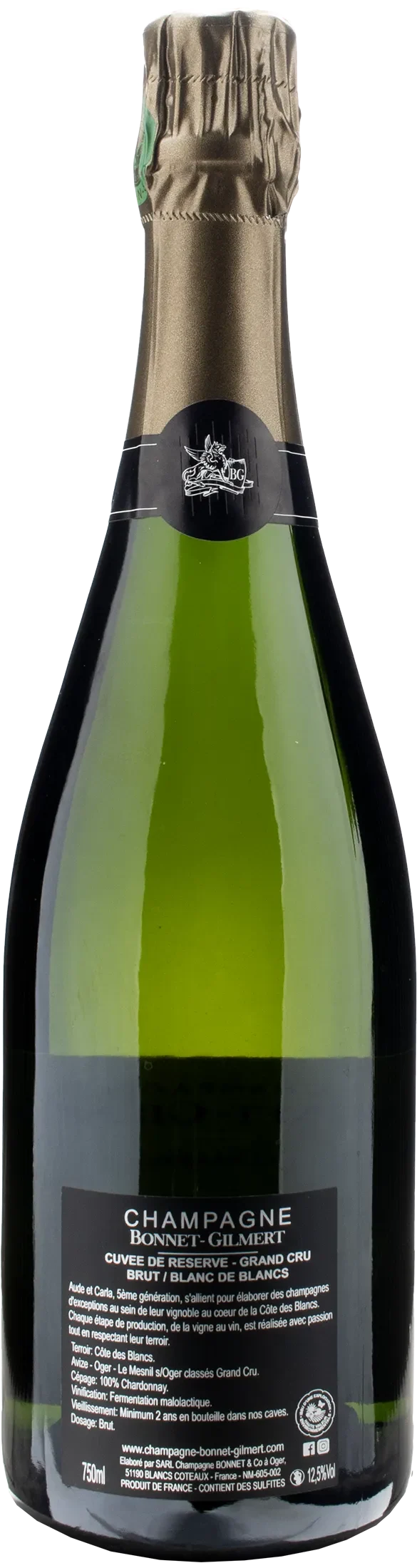 Bonnet Gilmert Champagne La Reserve Grand Cru Blanc de Blancs Brut