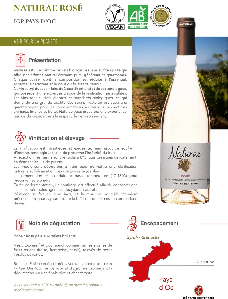 Naturae Rosé IGP Pays d'Oc 2025 – 75cl vin rosé
