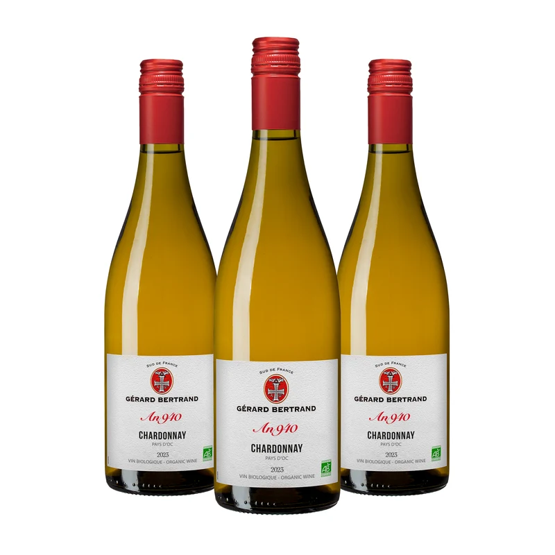 Héritage "An 940" Chardonnay IGP Pays d'Oc 2025 – Lot 3 bouteilles 75cl vin blanc