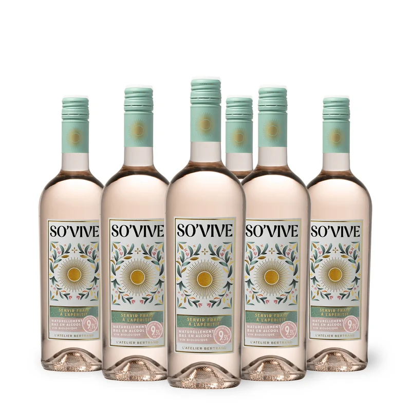 So'Vive vin rosé bio IGP Pays d'Oc 2025 - Lot 6 bouteilles 75cl