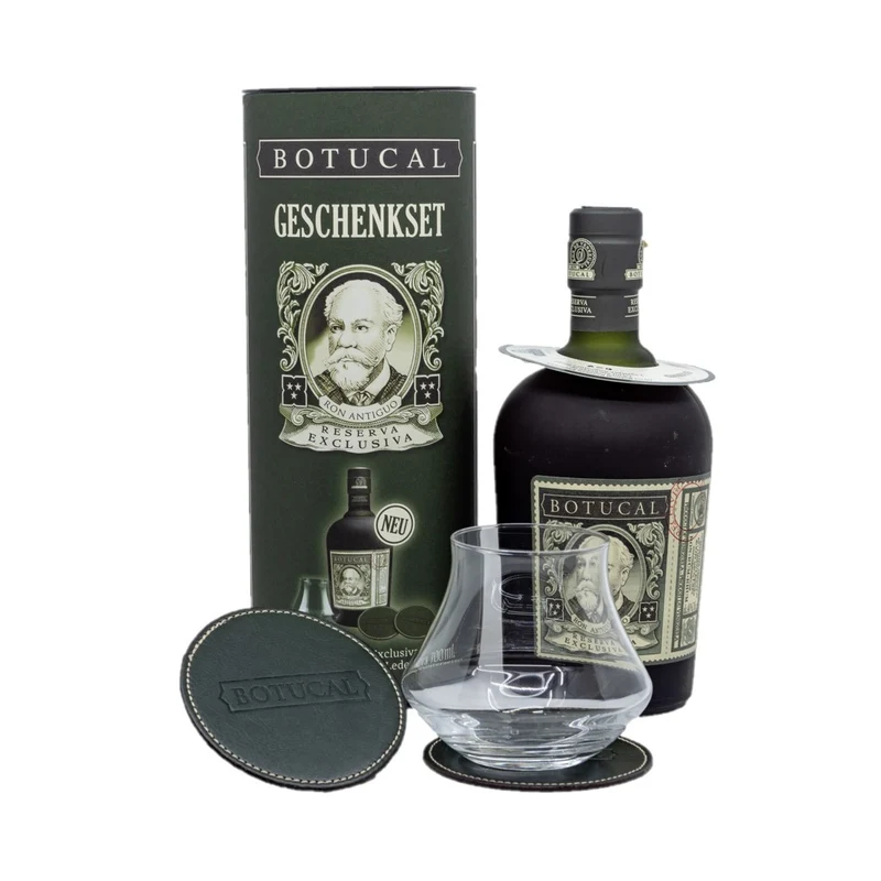Ron Botucal 70cl G.S Lederuntersetzer & Glas