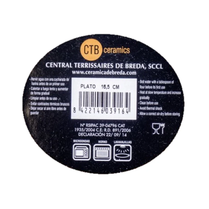 Terrissaires Plato Teller aus Keramik 16,5cm Durchmesser