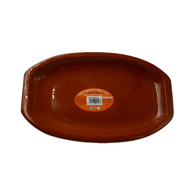 Terrissaires Keramik Servierplatte aus Ton Nr.:3 28,3 cm x 18,2 cm