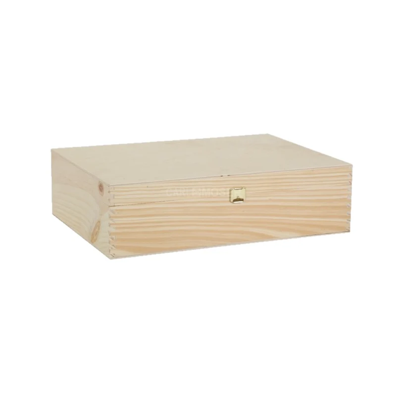 Holzkiste, Präsentkassette für 3 Flaschen inkl. Holzwolle