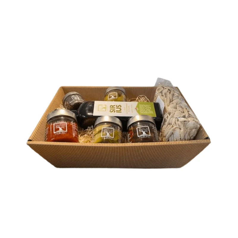 GESCHENKKORB ANTIPASTO MISTO - Handgemachte Antipasti / Feinkost von AGRICOLA TAURINO (Salento Apulien Puglia)