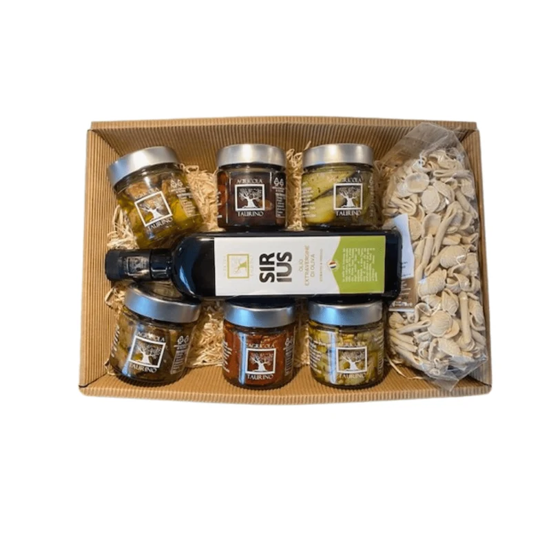 GESCHENKKORB VERDURA - Handgemachte Antipasti / Feinkost von AGRICOLA TAURINO (Salento Apulien Puglia)