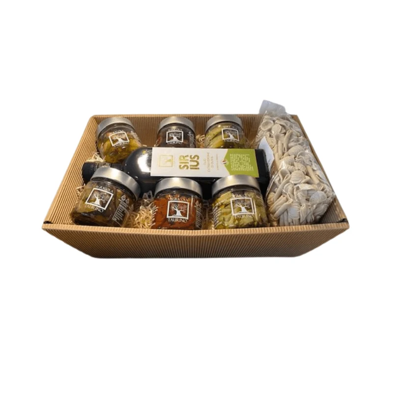 GESCHENKKORB VERDURA - Handgemachte Antipasti / Feinkost von AGRICOLA TAURINO (Salento Apulien Puglia)