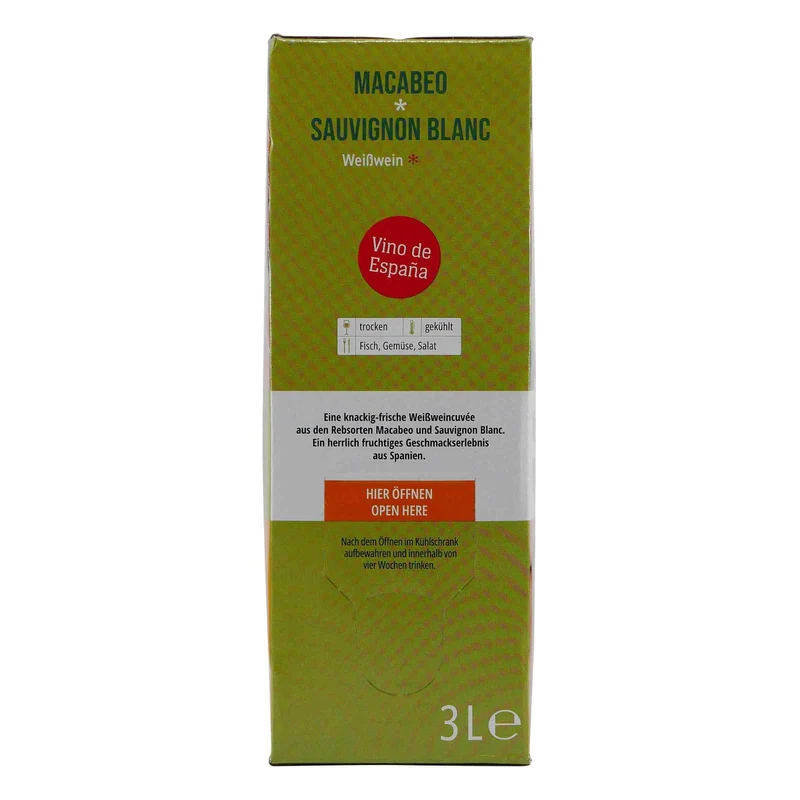 Vino de España Macabeo Sauvignon Blanc BIB 3,0L -trocken-