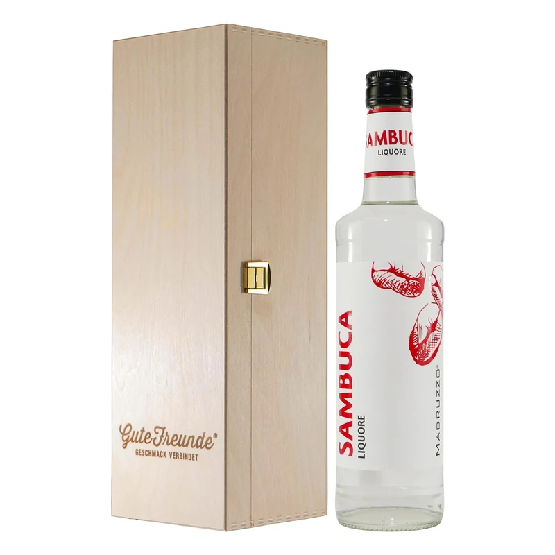 Madruzzo Sambuca Liquore mit Geschenk-Holzkiste