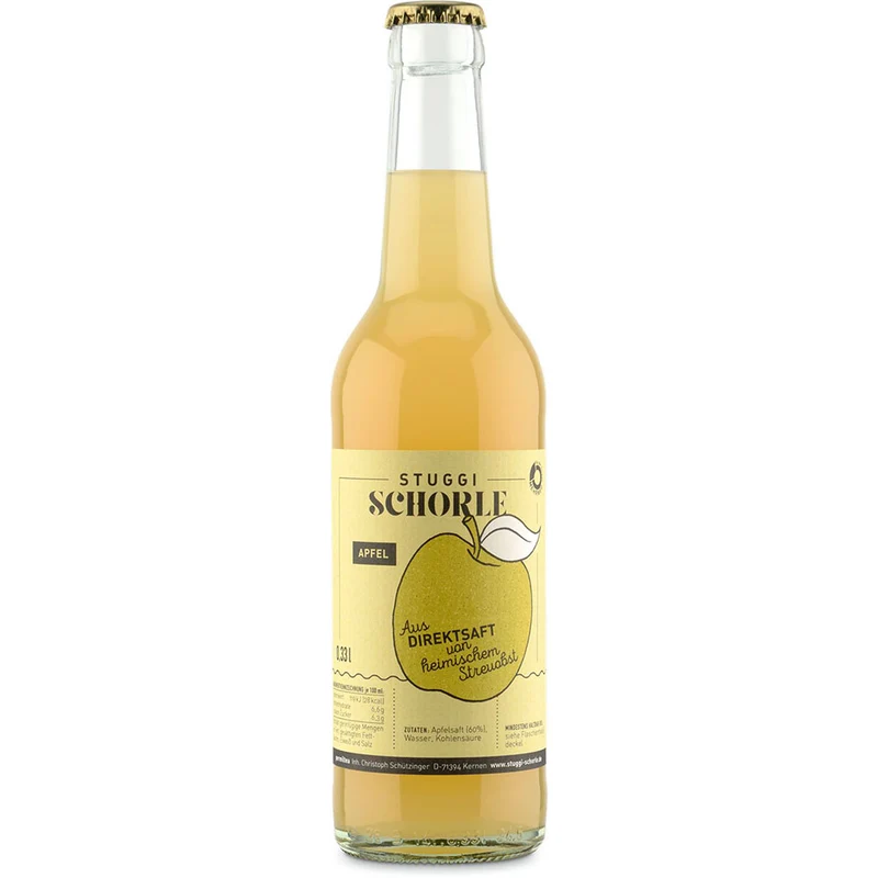 Stuggi Schorle Apfel trüb 24x 0,33 Liter (MEHRWEG)