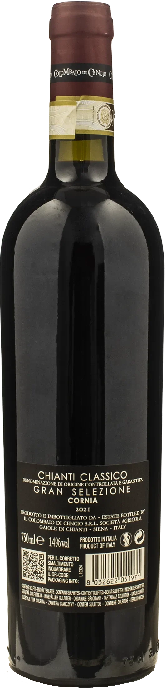 Colombaio di Cencio Chianti Classico Gran Selezione Gaiole Cornia 2021