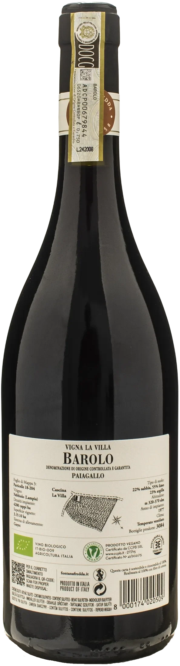 Fontanafredda Barolo Paiagallo Vigna La Villa 2021