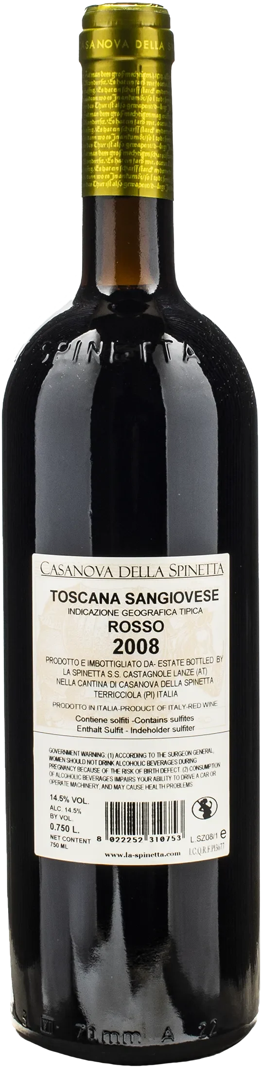 Casanova della Spinetta Toscana Sangiovese Rosso Sezzana 2008