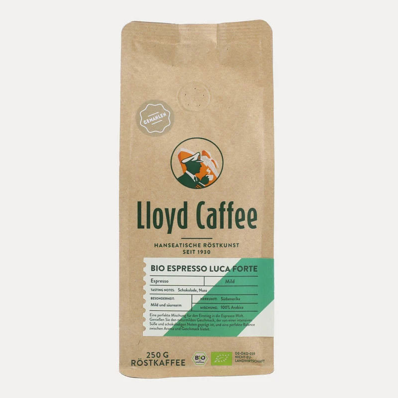 Lloyd Caffee – Bio Espresso Luca Forte – gemahlen 250 g