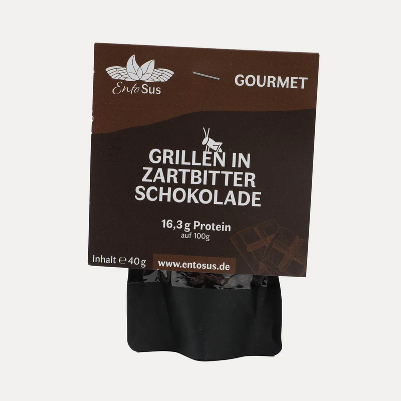 Grillen in Schokolade EntoSus – Vollmilch, Weiße, Zartbitterschokolade – 40 g