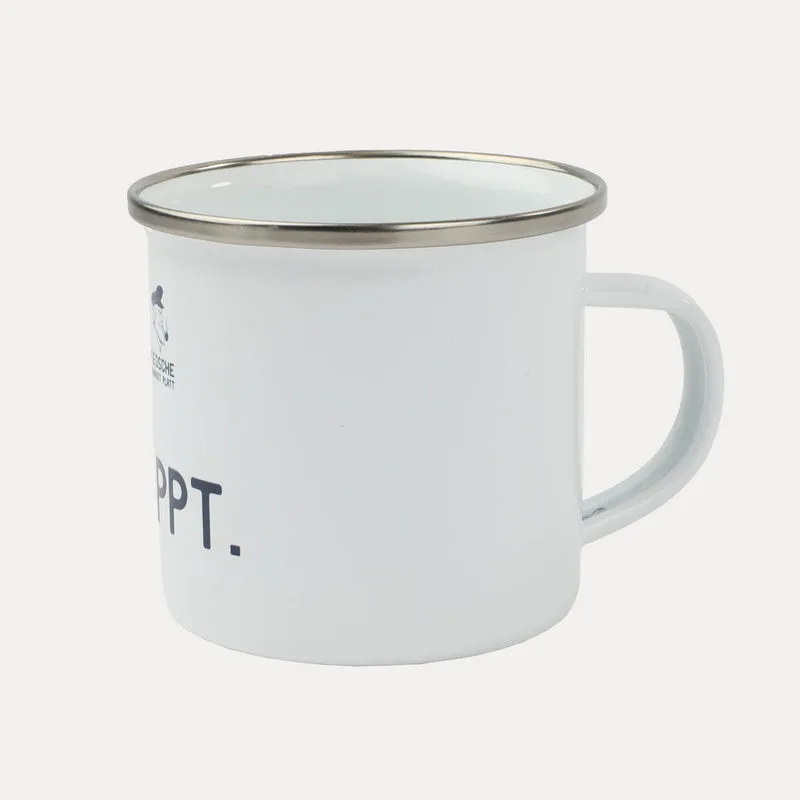 Blechtasse – verschiedene Sprüche, zwei Größen – Fiedsche schnackt Platt
