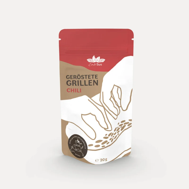 Geröstete Grillen zum Knabbern – EntoSus – Bio Chili – 20 g
