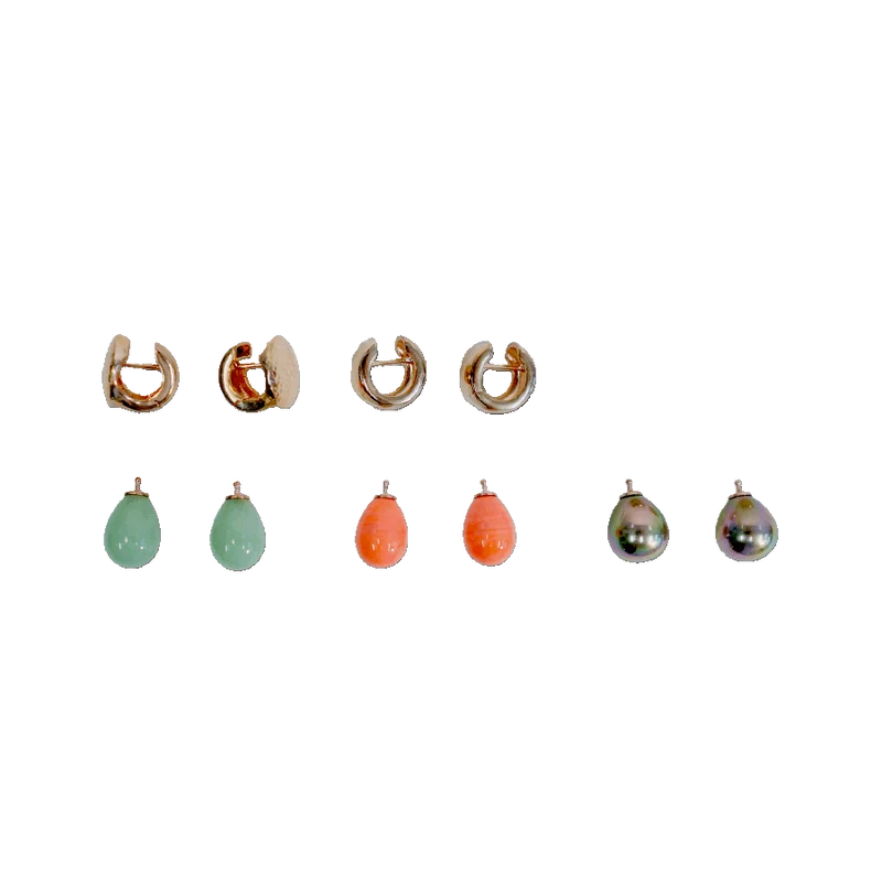 Creolen-Set „Rose-Mint-Lachs-Bronze"