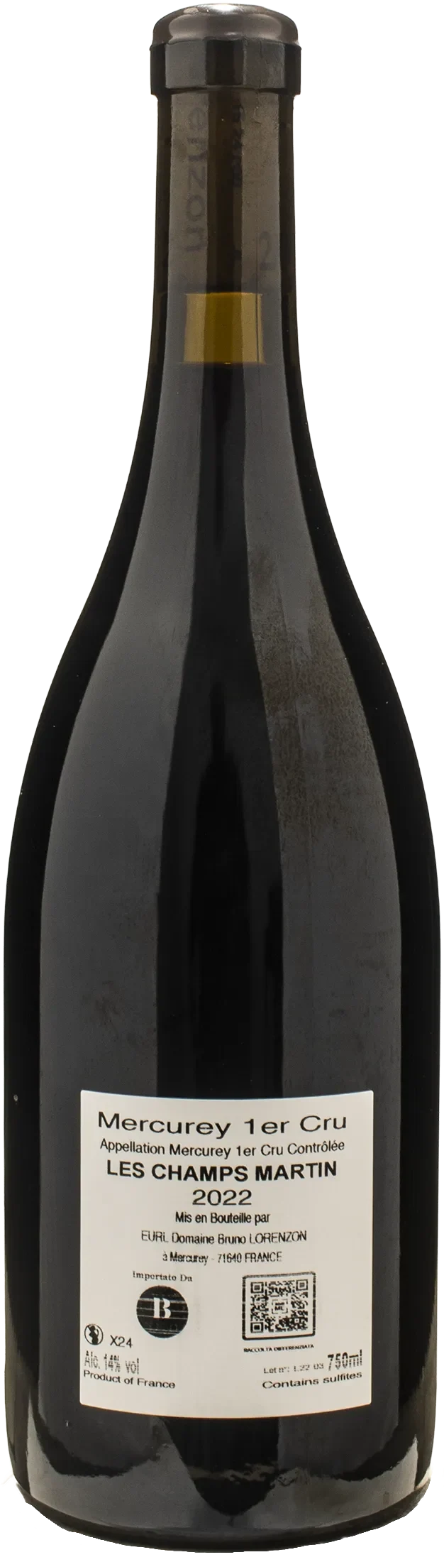Bruno Lorenzon Mercurey 1er Cru Les Champ Martin Rouge 2022