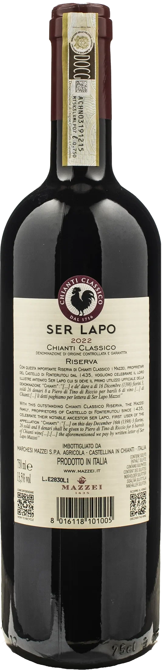 Mazzei Chianti Classico Riserva Ser Lapo 2022