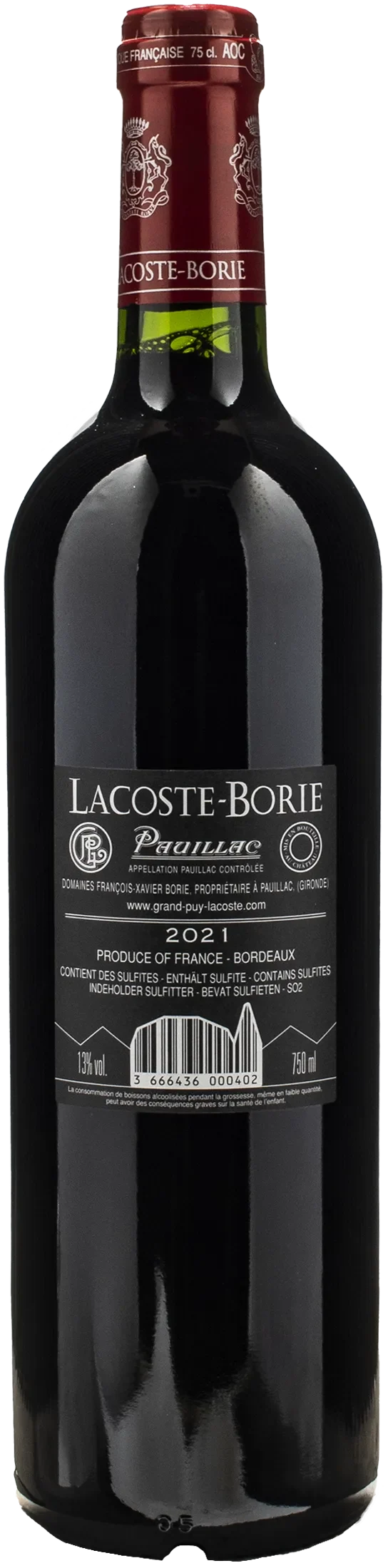 Chateau Grand Puy Lacoste Lacoste Borie Pauillac 2021