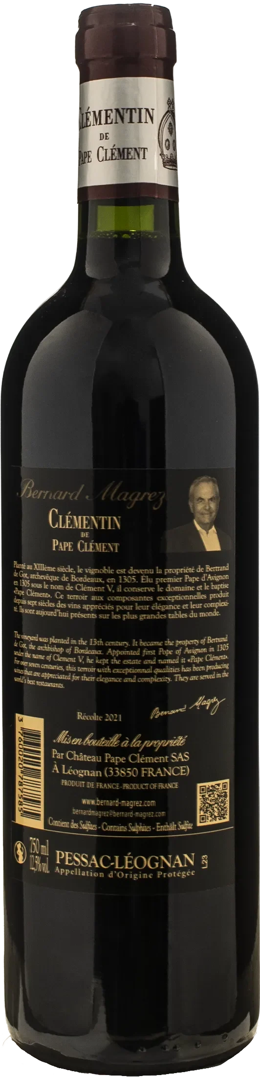 Chateau Clementin de Pape Clement Pessac Leognan Rouge 2021