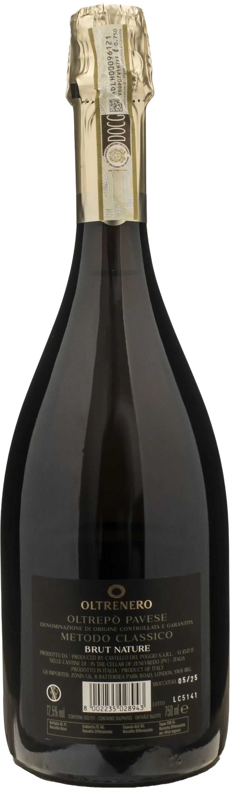 Oltrenero Oltrepo Pavese Metodo Classico Pinot Nero Brut Nature 2020