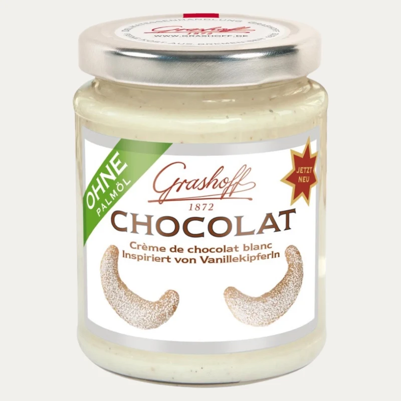 Weiße Chocolat inspiriert von Vanillekipferln – Schokoladencreme Grashoff – 235 g