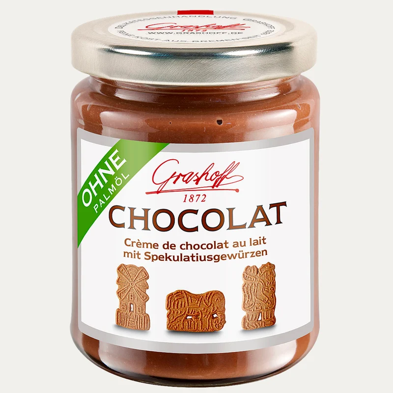 Milch Chocolat mit Spekulatiusgewürzen – Schokoladencreme Grashoff – 250 g