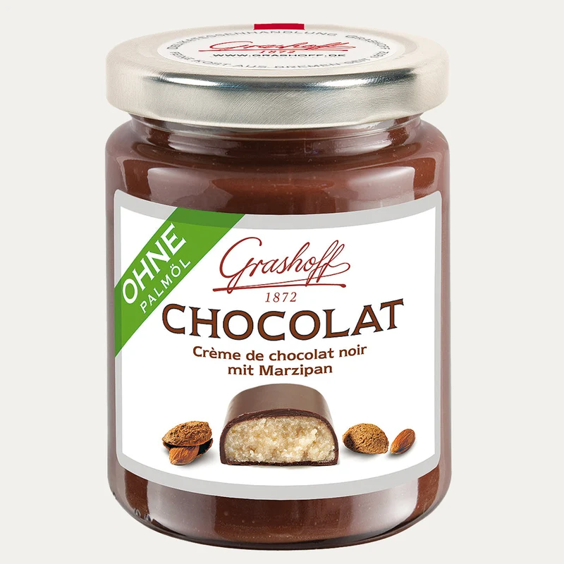 Dunkle Chocolat mit Marzipan – Schokoladencreme Grashoff – 250 g