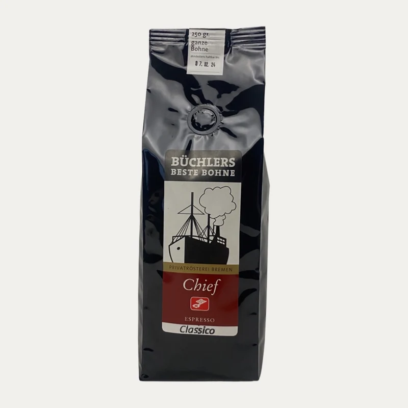 Chief Classico Espresso – ganze Bohne oder gemahlen – 250 g – Büchlers Beste Bohne