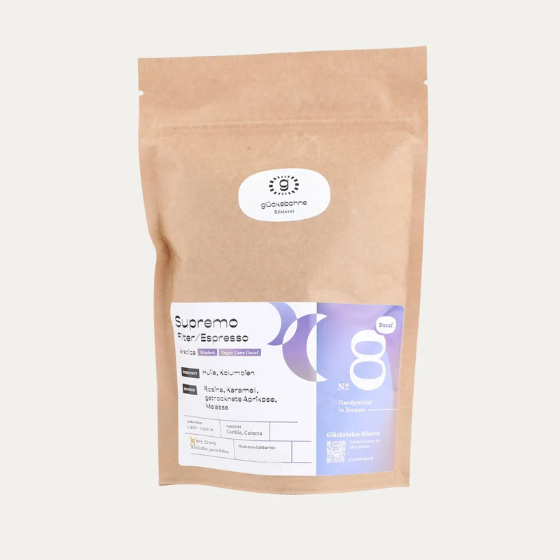 Espresso, entkoffeiniert – Supremo No. 8 – Glücksbohne – 250 g